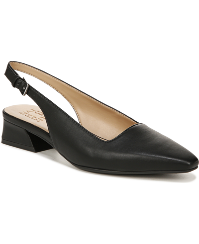 Naturalizer Ginger Slingbacks In Black Faux Leather