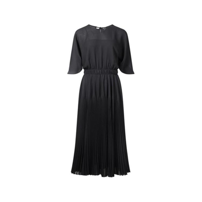 Prada 女士太阳褶长款收腰连衣裙 P3i97k 12lk S 231 In Black