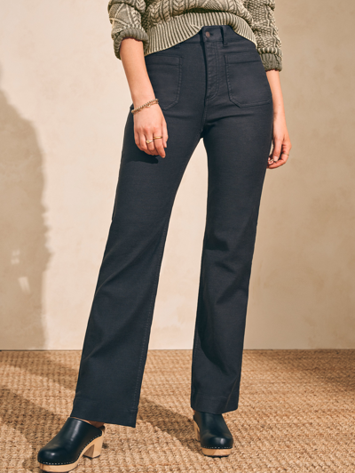 Faherty Stretch Terry Patch Pocket Pants In Washed Black