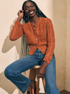 Faherty Sunwashed Cable Cardigan In Gingerbread