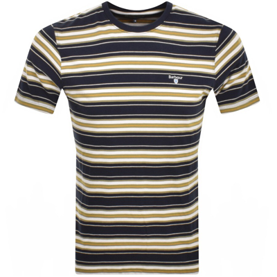 Barbour Mens Navy Boldron Brand-embroidered Striped Regular-fit Cotton-jersey T-shirt
