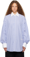 MM6 MAISON MARGIELA BLUE & WHITE STRIPED SHIRT