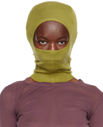 Rick Owens Green Skull Balaclava In 32 Acid