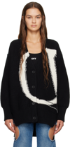OFF-WHITE BLACK RELAXED CARDIGAN