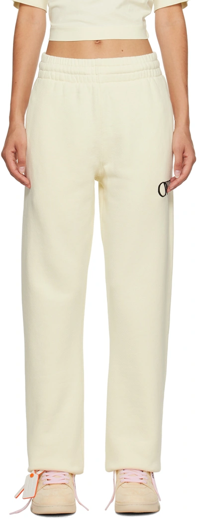 Off-white Flock Lounge Pants In Beige Black