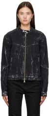Andersson Bell Black Zip Denim Jacket In Black