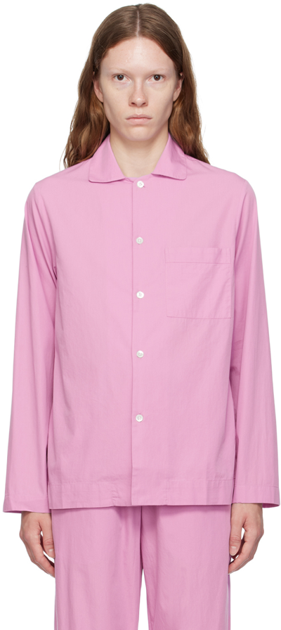 Tekla Cotton Pyjama Shirt In Pink