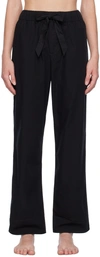 Tekla Unisex Black Flannel Pyjama Trousers In All Black
