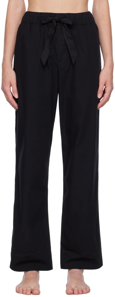 TEKLA BLACK DRAWSTRING PYJAMA PANTS