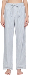 Tekla White & Blue Drawstring Pyjama Pants In Placid Blue