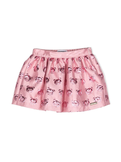 Moschino Babies' Teddy Bear-print Miniskirt In Pink