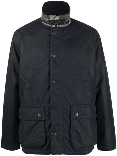 Barbour Logo-embroidered Cotton Jacket In Blue