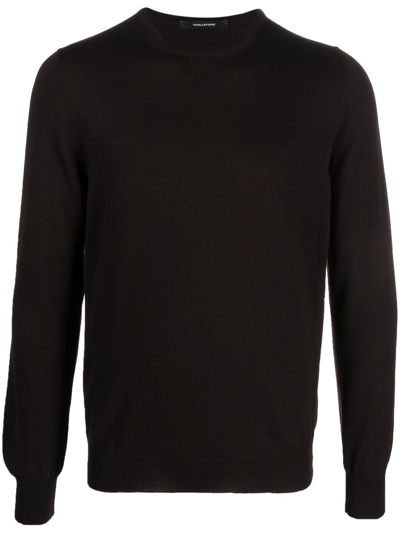 Tagliatore Fine-knit Wool Jumper In Black