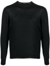 Tagliatore Long-sleeve Fine-knit Jumper In Black