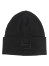 Woolrich Cotton Wool Black Beanie In Black