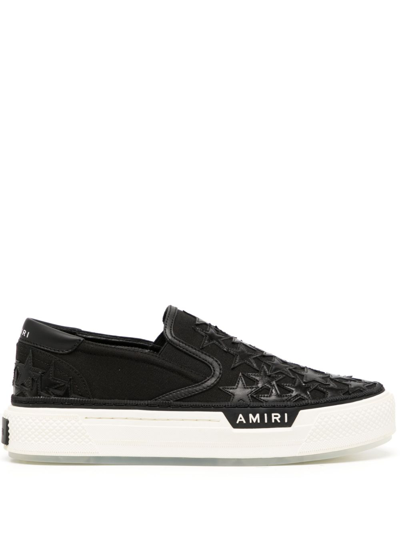 Amiri Black Stars Court Slip-on Sneakers