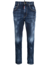 Dsquared2 Worn-out Straight-leg Jeans In Blue