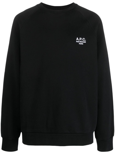 Apc Milton Logo-embroidered Sweatshirt In Black