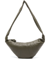 Lemaire Medium Croissant Leather Shoulder Bag In Green