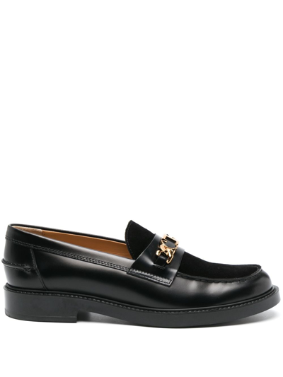 Tod's Buckle-detail Leather Loafers In Black