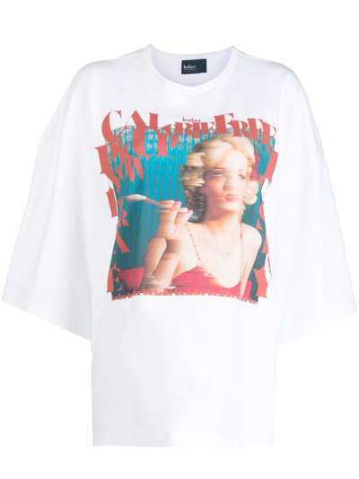 Kolor Graphic-print Cotton T-shirt In White