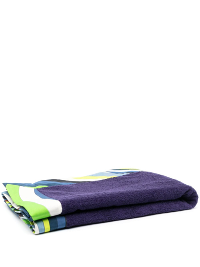 Pucci Graphic-print Border Beach Towel In Purple