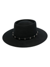 PHILIPP PLEIN STUD-EMBELLISHED WOOL BOATER HAT