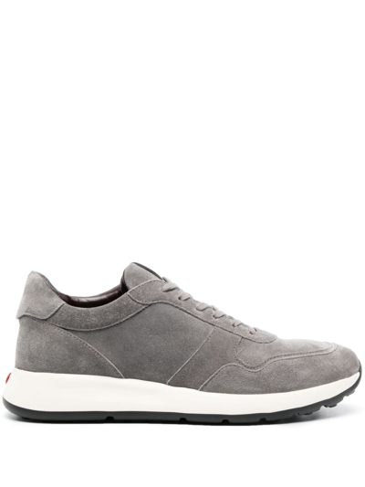 Tod's Logo-patch Leather Sneakers In Grey