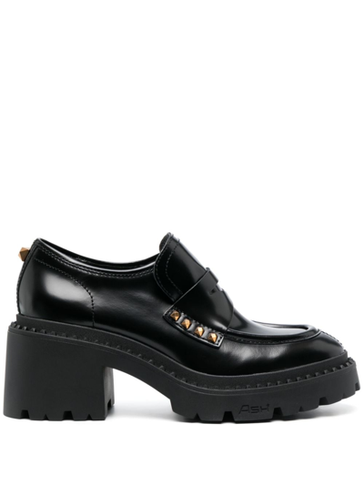 Ash Nelson Jack Block Stud Penny Loafer In Black