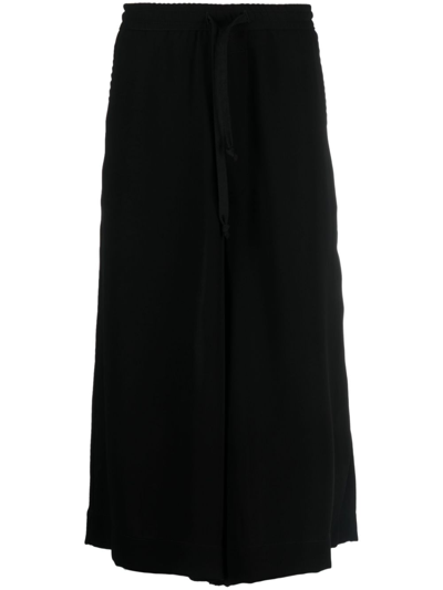 Société Anonyme Number-embroidered Cropped Trousers In Black