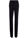 Mach&mach Black Flared Stretch-knit Trousers In Black