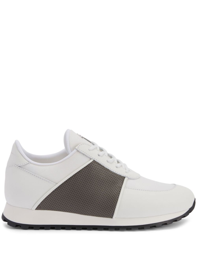 Giuseppe Zanotti Jimi Running Panelled Leather Trainers In White