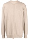 Uma Wang Exposed-seam Cashmere Jumper In Beige