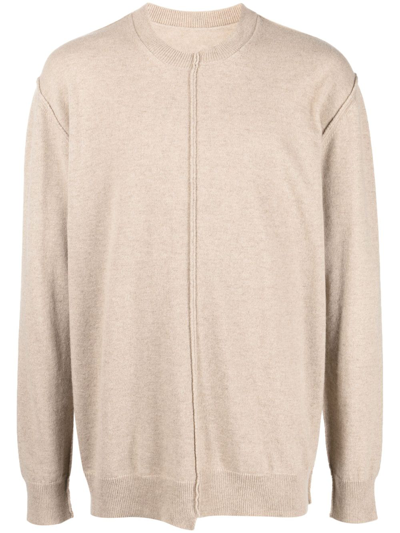 Uma Wang Exposed-seam Cashmere Jumper In Beige