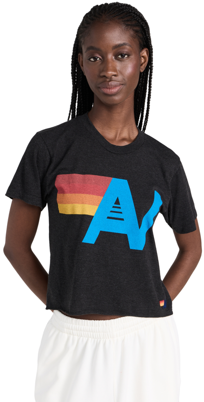 Aviator Nation Logo Boyfriend Tee In Charcoal