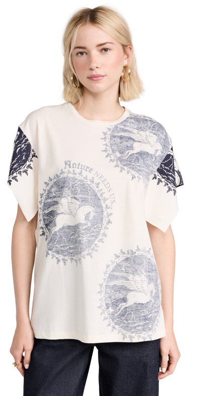 Stella Mccartney Eco Warrior Stamp Print Regenerative Cotton T-shirt In Natural