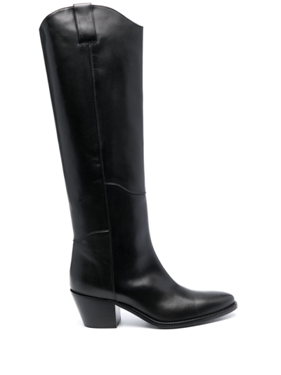 P.a.r.o.s.h. 65mm Knee-high Leather Boots In Nero