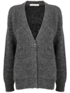 Alessandra Rich Cardigan With Back Bear Motif And Appliques In Grau