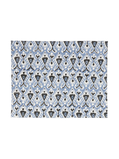 Les-ottomans Abstract-print Cotton Placemats (set Of Four) In Blau