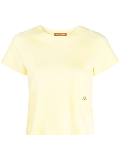 Rejina Pyo Cropped Short-sleeve T-shirt In Gelb