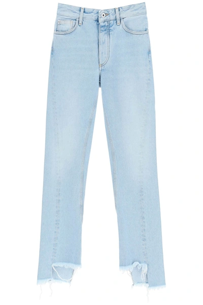 Off-white Bleach Twist Seam Skinny Jeans In Light Blue