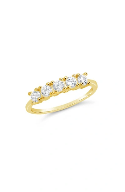 Sterling Forever Rowan Cubic Zirconia 5-stone Ring In Gold