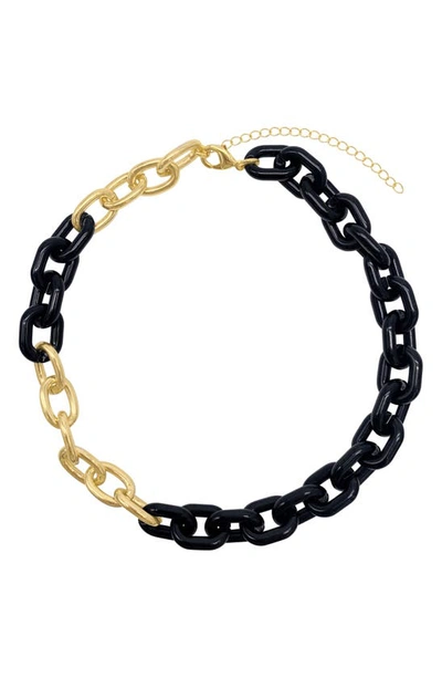Adornia Two-tone Oversized Link Chain Necklace In Gold