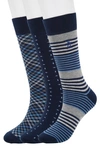 Original Penguin Gerwig Stripe Essential Crew Socks In Navy