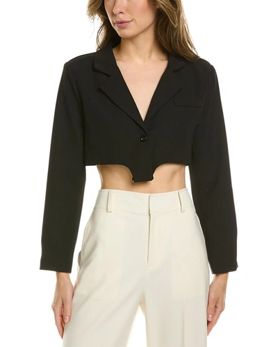 & Rouge Bow Back Cropped Jacket In Black