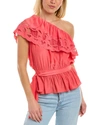 Ramy Brook Levon One Shoulder Blouse In Pink