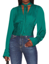 FREE PEOPLE MEET ME THERE TOP IN GREEN BALSAM