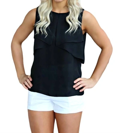Thml Sleeveless Blouse With Flat Ruffle In Black
