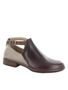 NAOT KAMSIN BOOTIE IN BORDEAUX LEATHER/SOFT STONE NUBUCK/SOFT CHESTNUT LEATHER
