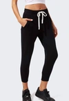 Splits59 ‘kiki' Rib 7/8 Drawstring Elasticated Waist Sweatpants In Black